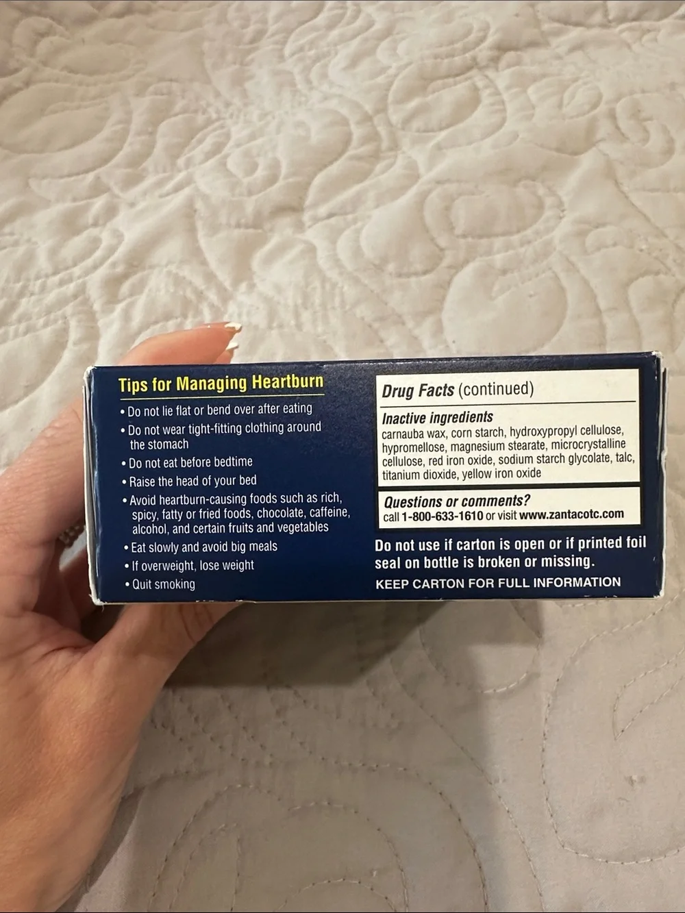Zantac 360 Maximum Strength Heartburn Relief Tablets - Gold & Blue